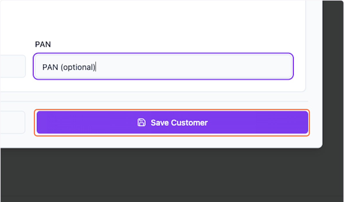 Click Save Customer button